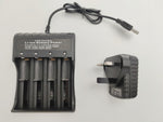 4 x 16340-CR123A Lithium Rechargeable Battery 3.7v + 4 Port Charger Arlo Vmc3030