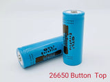 2-Pack 26650 Li-ion Rechargeable Batteries 3.7V Button Top - High Capacity