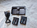 2 x Genuine GoPro Hero4 Battery+Twin Ports Charger(OEM) for Hero4 Black/Silver