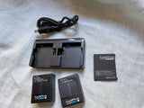 2x Genuine GoPro Hero3+/3 Battery With Back Cover + 2-Ports Battery Charger(OEM)