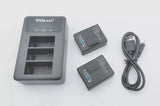 2x Genuine GoPro Hero3+/hero 3 Battery + 3-hole charger(OEM)
