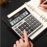 CASIO DH120 Calculator Wide 14-Digit Display Dual Power Battery Silver DH-120