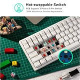 RK ROYAL KLUDGE RK84 Wireless 3 mode RGB Mechanical Gaming Keyboard White/Red