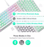 RK ROYAL KLUDGE RK84 Wireless 3 mode RGB Mechanical Gaming Keyboard White/Red