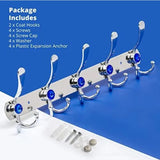 2 x Wall Mounted Coat Rack 5 Tri Hooks Heavy Duty Stainless Steel Coat Hook