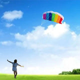 1.4m Dual Line Rainbow Kite Stunt Parafoil Parachute Large Wide Kite