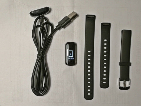 Fitbit Luxe Activity Tracker Lunar Smart Watch Black Strap Black Stainless Steel