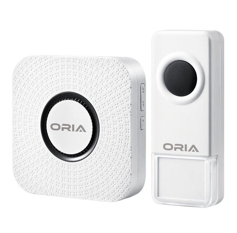 New ORIA Wireless Door Bell Waterproof 900 Feet 52 Chimes Cordless UK Plug