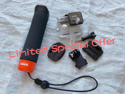 Genuine GoPro Hero 3/3+/4 Waterproof Cover Housing case + Floating Hand Grip